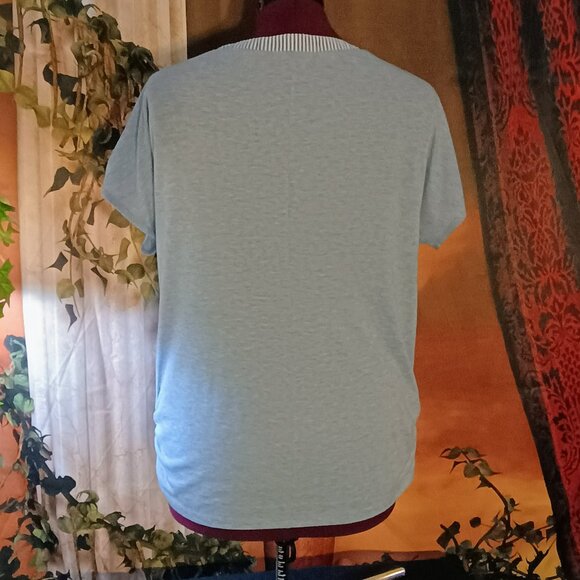 EUC: Parallel Skies Sze XL Blue V-Neck Tie Front Top - Picture 2 of 5